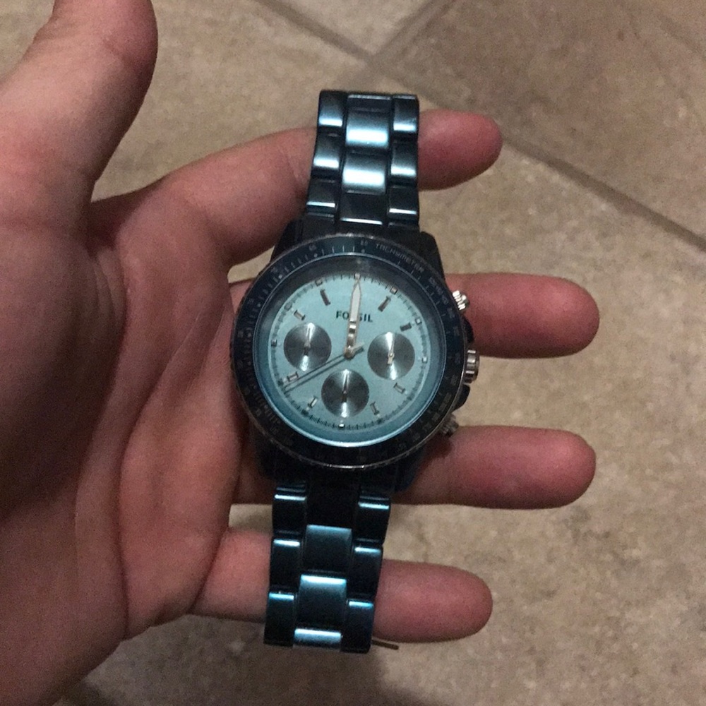 Fossil Metallic Blue